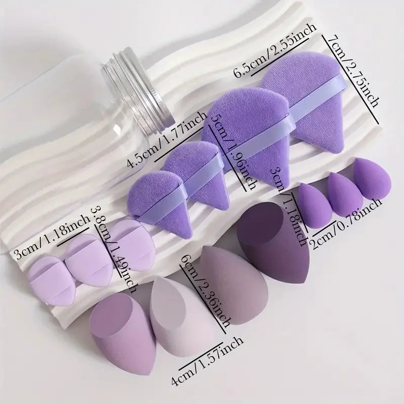 14Pcs Makeup Sponge Set With Storage Velvet Powder Puff Beauty Egg Foundation Sponge Mini Finger Puff Women Makeup Accessories Vue
