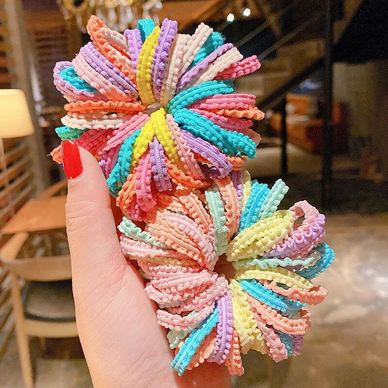 50pcs Girls Candy Color Hair Ties Elastic Hair Band Baby Cute Trendy Comfortable Headwear Hair Ties Kid Hair Accessories Vue