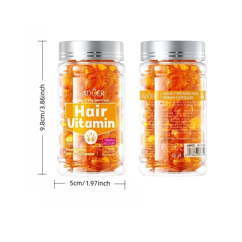 1 Box (40 Capsules) of Hair Care Essential Oil Capsules, Which Can Improve Dry, Frizzy, and Split Ends, Making Hair Smooth and Silky - Home Hair Care Vue