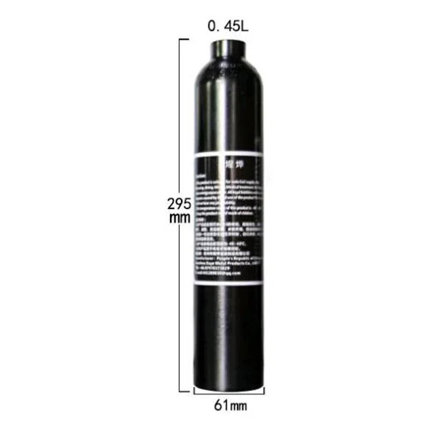 High Pressure Air Cylinder 4500psi Soda Drink Gas Filling Bottle 300Bar Aquarium Plant CO2 Tank Dive Oxygen Tank Thread M18*1.5 Vue 0.45L