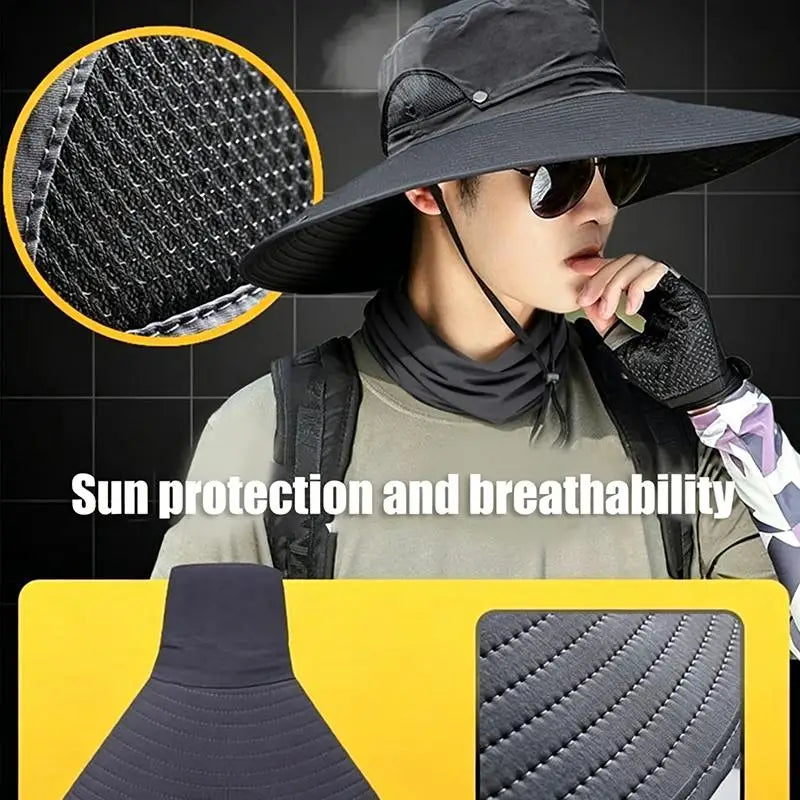 Large Brim Sun Hat UV Protection Breathable Detachable Mesh Cap Foldable Men And Women Outdoor Fishing Hiking Beach Caps Vue