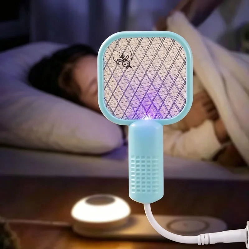 USB 2 in 1 Mosquito Racket and Trap Lamp with UV Light for Home Electronic Indoor Insect Killer Fly Swatter Vue