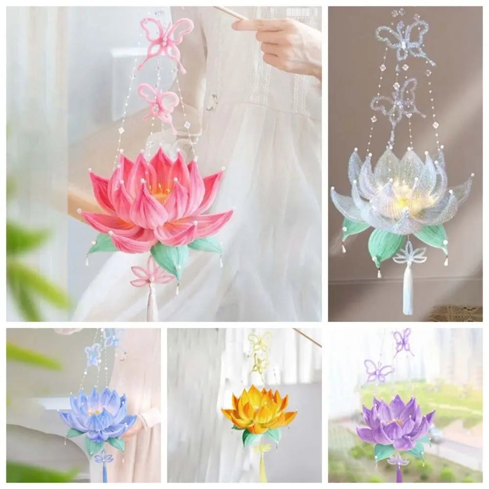 DIY Material Kit Handmade Lotus Lantern Luminous Twisted Stick Flower Lamp Colorful Glowing Handheld Light Photoshoot Decor Vue