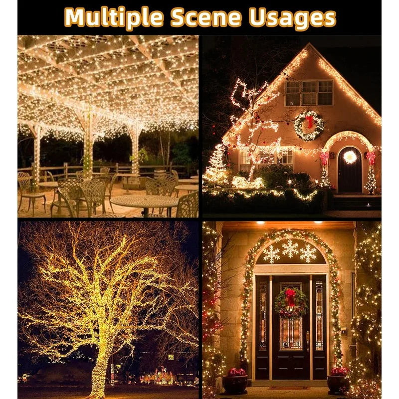 Solar String Lights Outdoor 33FT 100LED Copper Wire Fairy Light Waterproof Fairy Lights for Wedding Party Yard Tree Garden Patio Vue