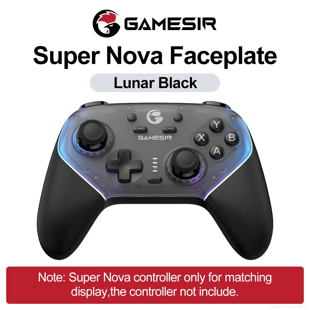 GameSir Gamepad Magnetic Faceplate for Super Nova Controle Personalize Front Case Top Cover Multicolor Shell Gaming Accessories Vue Lunar Black