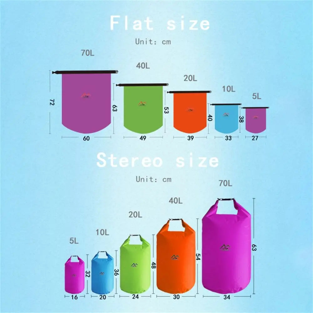 Outdoor Water Sports Waterproof Swimming Hiking Trekking Bags Floating Dry Bags Rafting Bags Diving Dry Sack Waterproof Dry Bag Vue