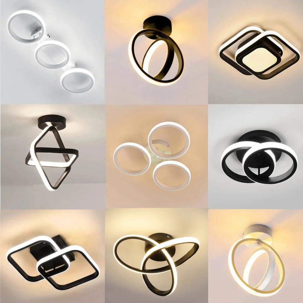 Modern Style LED Ceiling Lamp Geometric Shape Aisle Corridor Light Wall Light Kitchen/Bedroom Lighting 110V White/Warm Light Vue