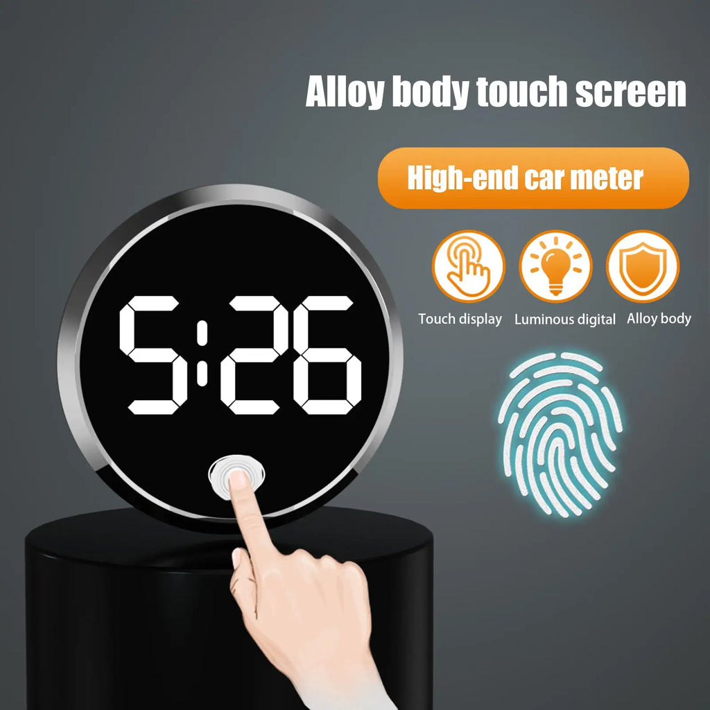 Dashboard Clock for Car Touch-Control Digital Small Clock Light Watch with LED Display for Vehicle RV Home Travel Fridge Vue