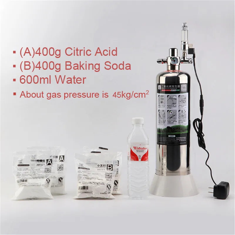 Aquarium DIY CO2 Generator System Kit with Auto Bubble Counter and Diffuser for Plants Fish Tank Reactor Pressure Gauge Filter Vue
