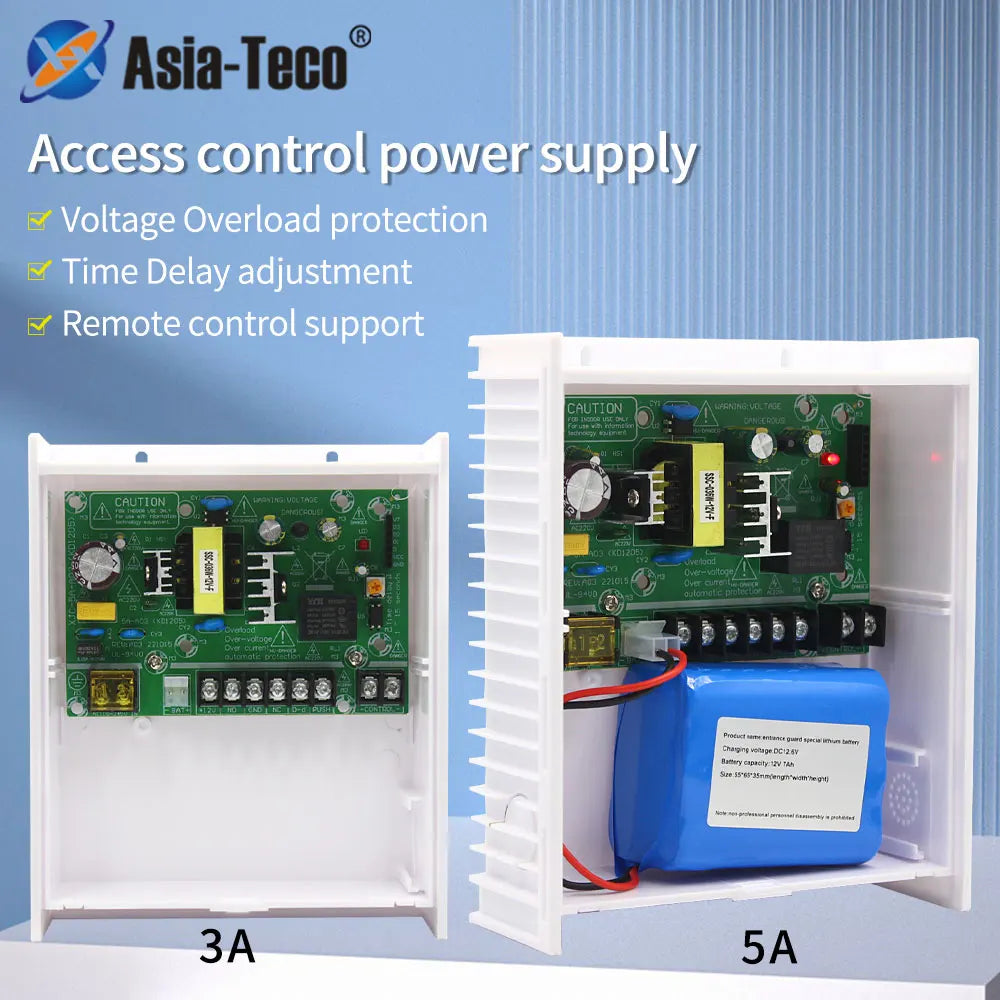 AC 100~240V DC 12V 3A/5A Power Supply Support Backup Battery Interface RFID Card Access Control System Power Supply Vue