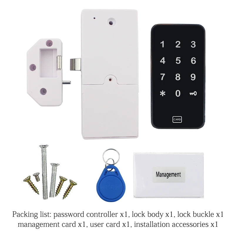 Smart drawer door lock RFID card inductive access control electronic lock household wardrobe lock Vue
