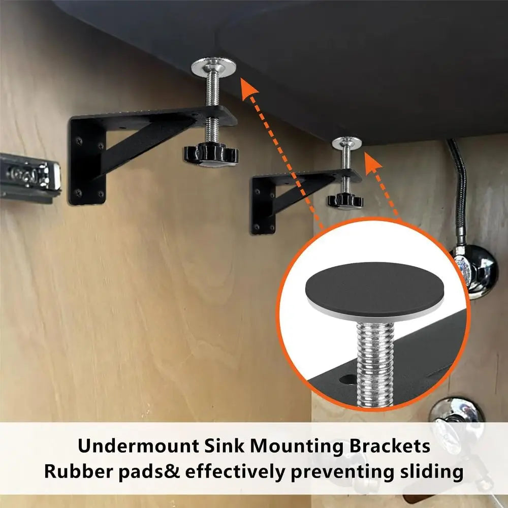 Adjustable Undermount Sink Bracket Heavy Duty Rust Resistant Sink Installation Kit Narrow Design Easy Installation Vue