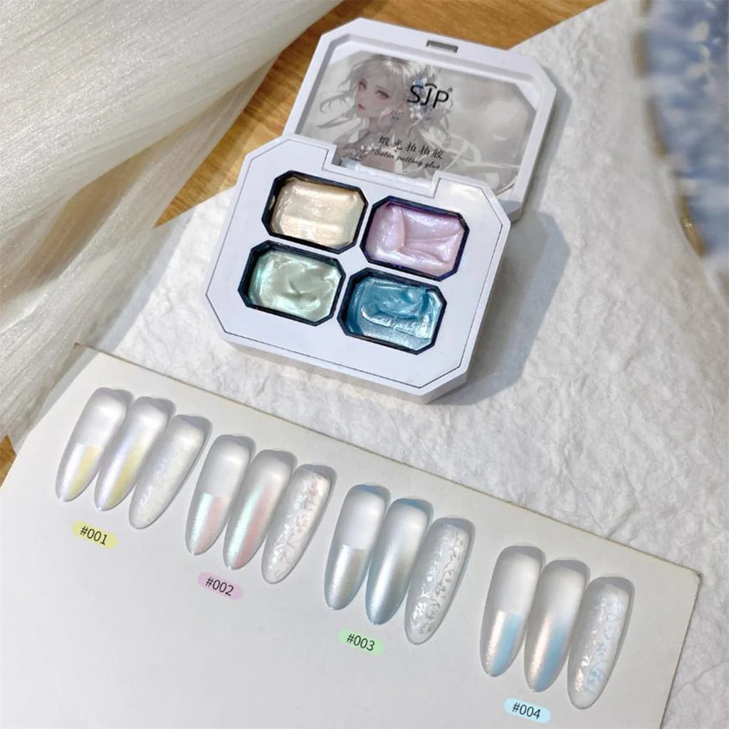 1pc 4-color satin light patting gel nail polish oil gel no wash halo dyeing pearl aurora color painting gel nail art creation Vue