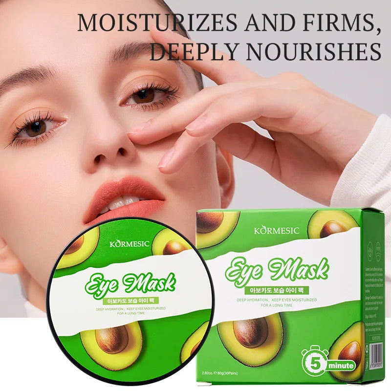 Avocado Moisturizing Eye Mask, Containing Avocado Essence, Nourishes the Delicate Eye Area, Leaving the Eyes Hydrated and Radiant. Vue 80G