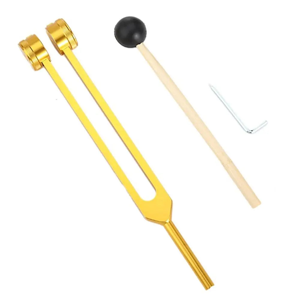 Healing Chakra 128 Hz Tuning Fork Set Aluminium Alloy Sound Therapy Bio-Acoustic Tuning Fork Colorful Adjustable Vue gold-gear head