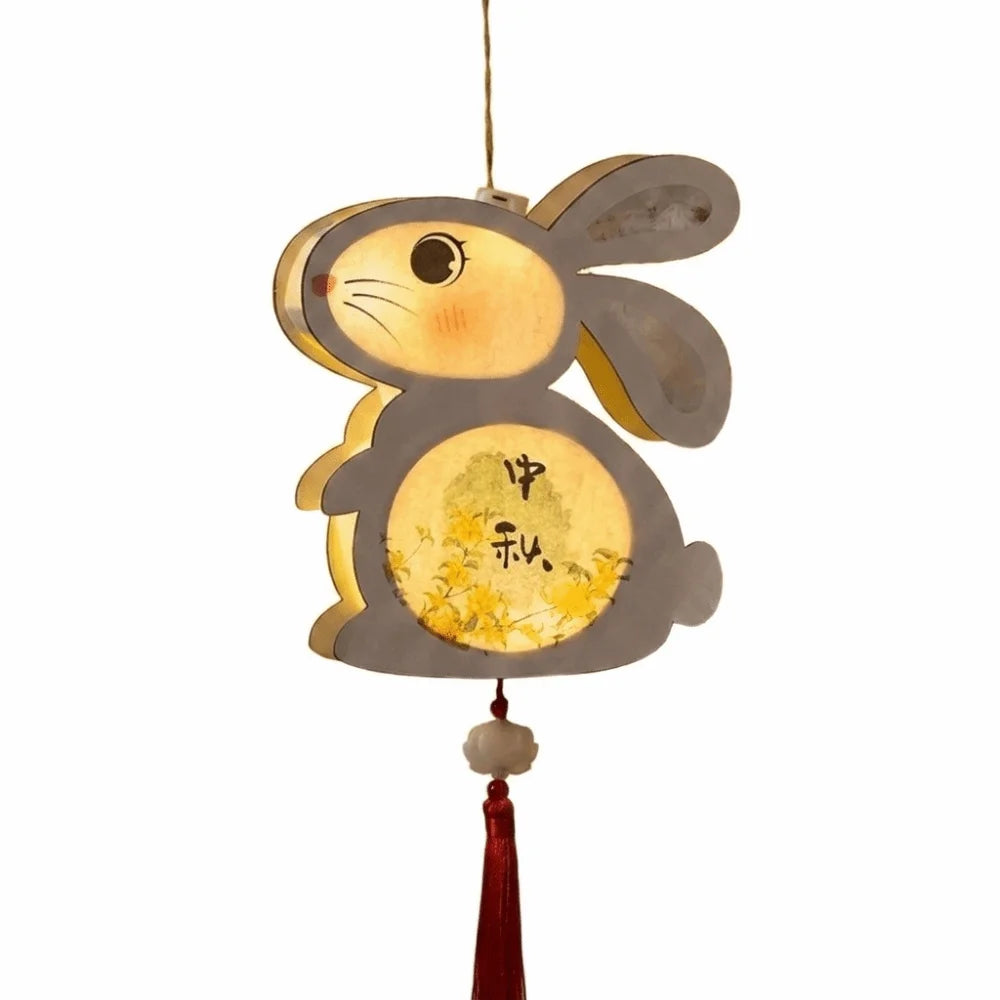 Cartoon Children's Rabbit Lantern Chinese Style Handheld Mid-Autumn Festival Lamp Handmade Glowing Bunny Handmade Lamp Vue Style G 4inch