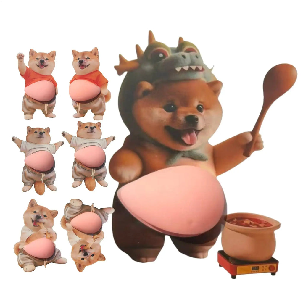 DIY Dog Belly Sticker 3D Silicone Dog Belly Squeezable Stickers Laptop Decals for Notebook Scrapbook Journal Planner Stationery Vue
