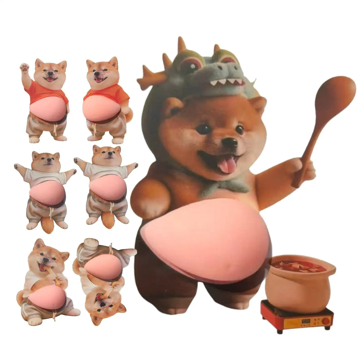 DIY Dog Belly Sticker 3D Silicone Dog Belly Squeezable Stickers Laptop Decals for Notebook Scrapbook Journal Planner Stationery Vue