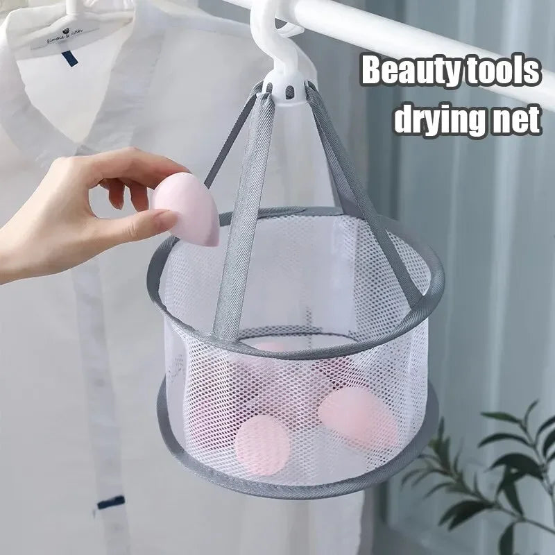 Makeup Brush Storage Mesh Basket Drying Clothes Drying Bag Mesh Deformation Pocket Anti Air Drying Powder Puff Household Use Vue