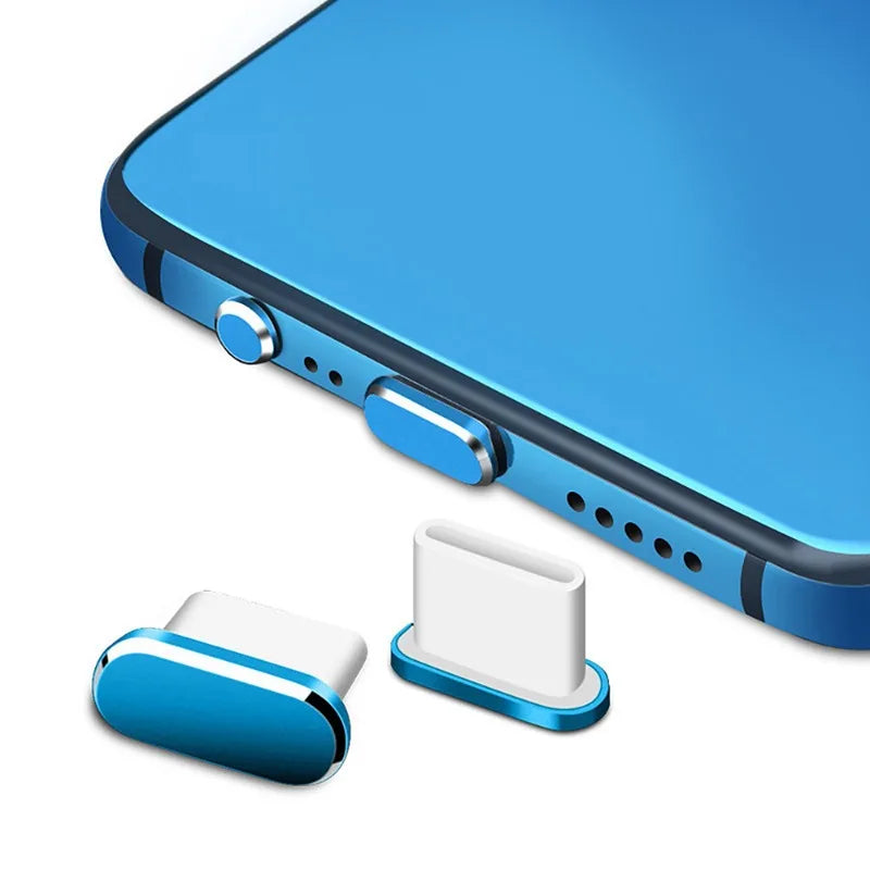 Type C Metal Dust Plugs for iPhone 16/16Pro 15/15Pro Max/15Plus - Cellphone Type C USB Charging Port Protector Caps 5/1PCS Vue