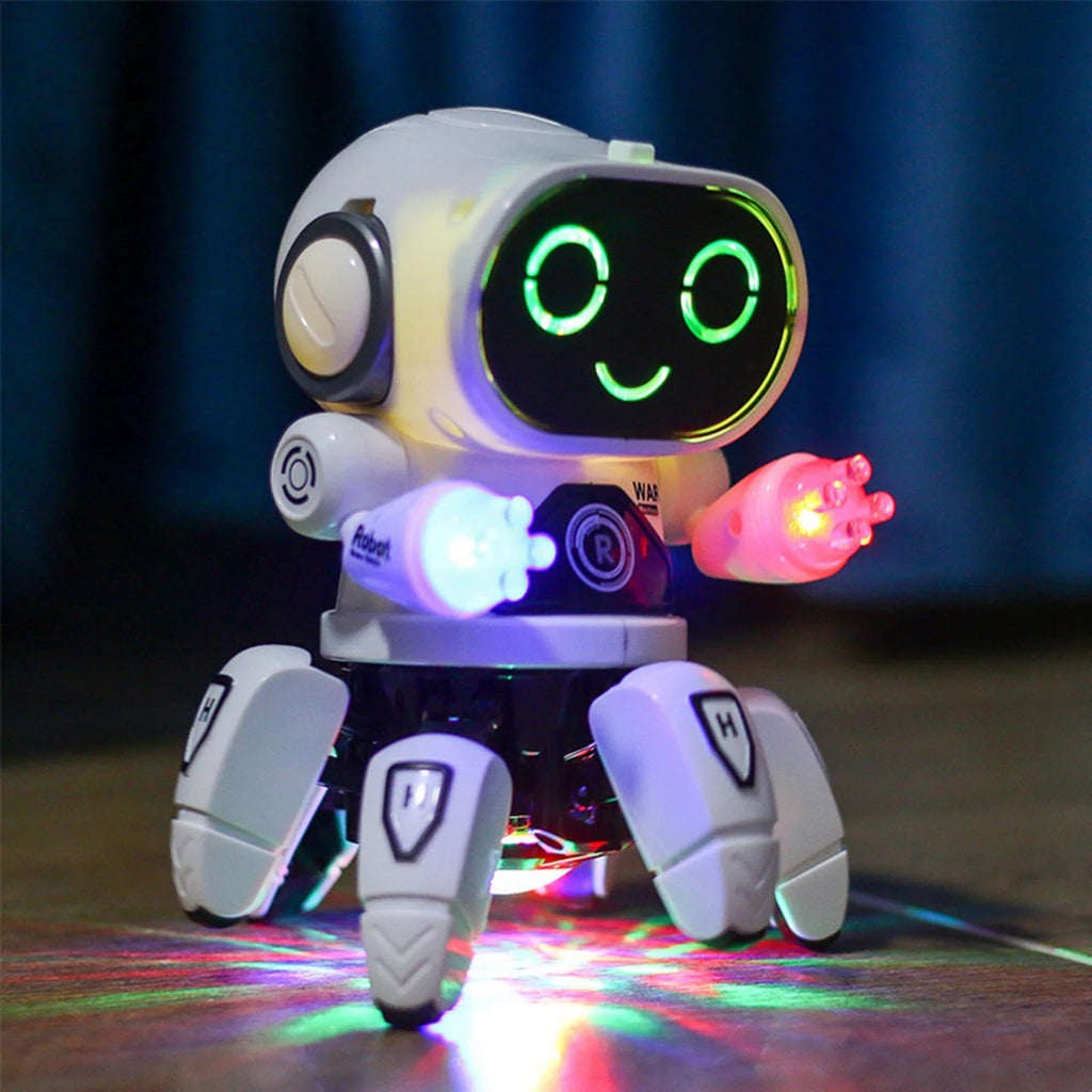 Children Electric Robot with Six Claws Plastic Intelligent Dancing Singing Light for Boys Vue
