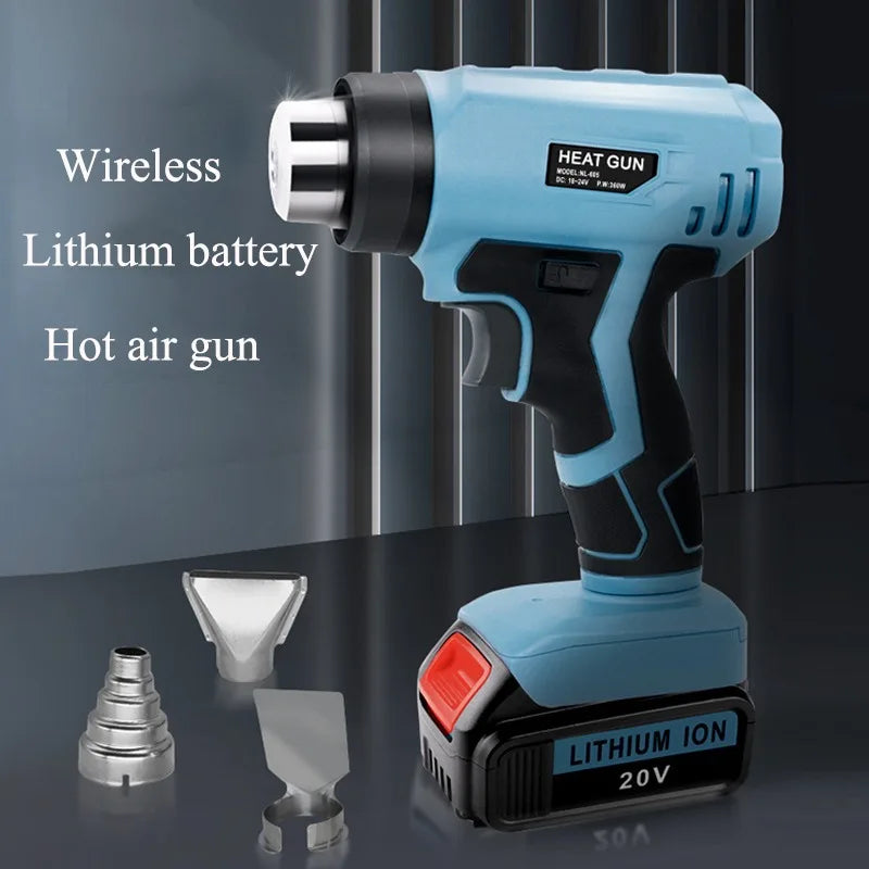 Portable Wireless Electric Heat Gun Rechargeable Mini Heat Gun for Makita/Dewalt/Milwaukee/Bosch/Black&Decker 18V/20V Batteries Vue