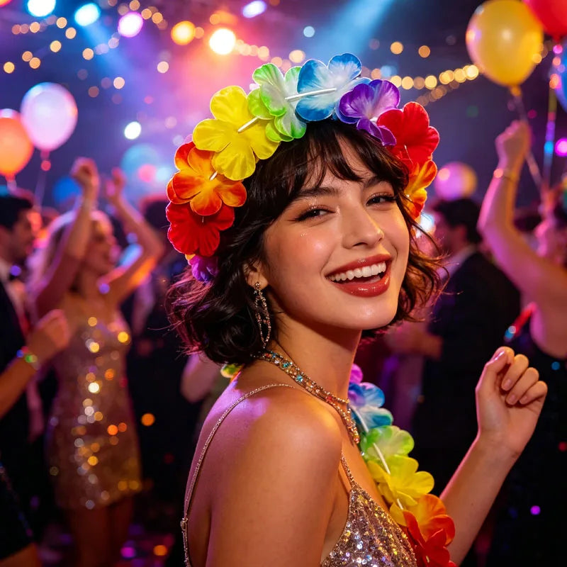 1-40PCS Multicolor Flower Headband with Matching Wrist Corsage for Party Dance Festival Wedding Bridal Shower Decoration Vue