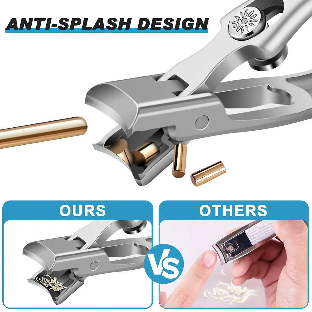 3pcs Heavy-Duty Nail Clipper Modern Stainless Steel Fingernail Clippers with Concave Blade with Curved Design, Large Wide Jaw O Vue