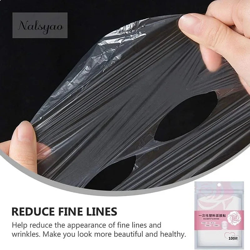 100-500pcs Disposable Plastic Film Face Mask Neck Stickers Transparent Wrap Facial Beauty Makeup Tools Cleaner Skincare Vue