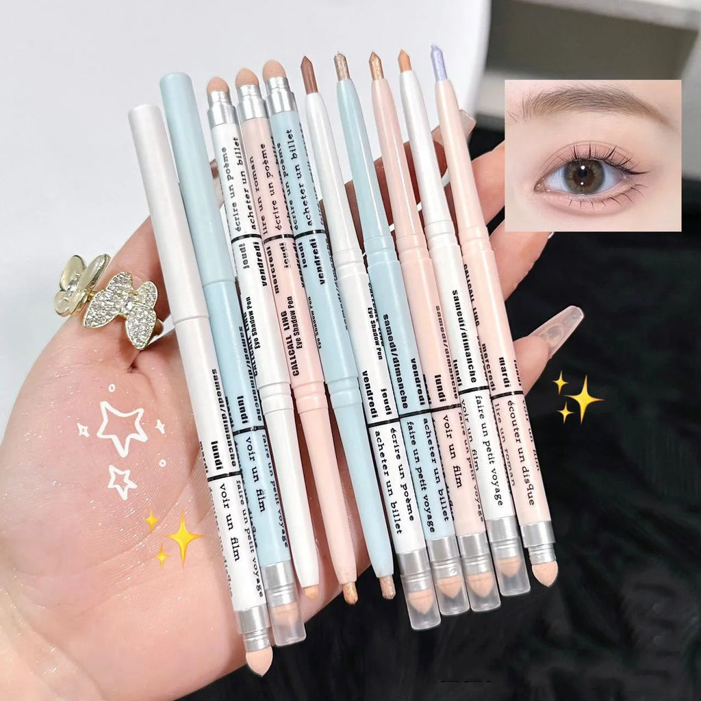 Double-end Lying Silkworm Eyeliner Pencil Diamond Glitter Matte Aegyosal Pen Brightening Cream Eyeshadow Highligher Makeup Vue