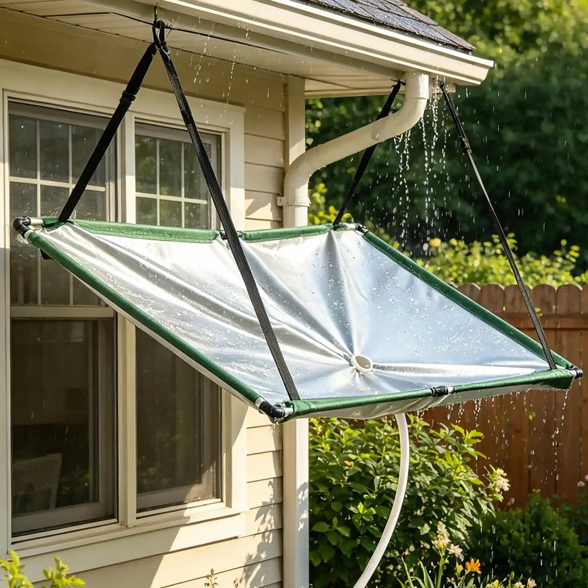 Rain Collector for Garden Water Harvester Cloth with Hose Rain Catcher Filter for Lawn Outdoor Backyard Garden Balcony Camping Vue