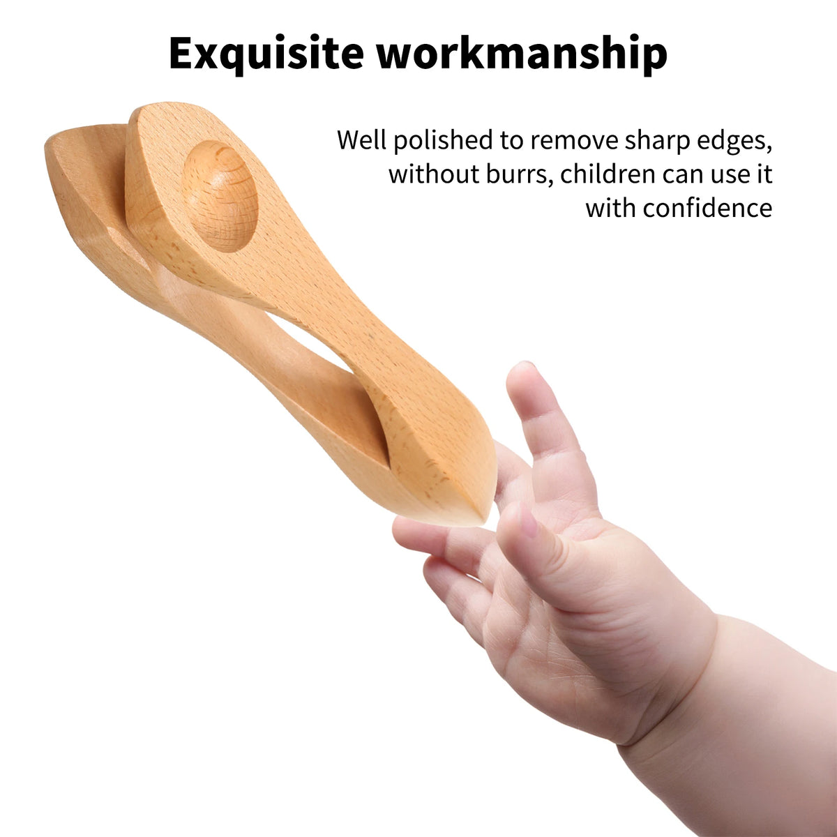Wooden Musical Spoon Folk Percussion Instrument Natural Wood Folk Sound Traditional Percussion Spoons Great Gift for Children Vue