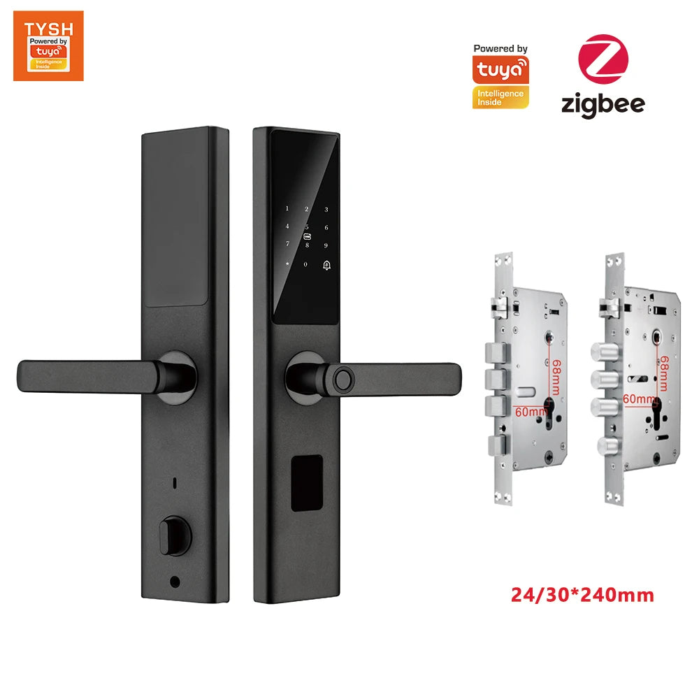 TYSH Tuya Zigbee Door Lock Biometric Fingerprint Cerradura Intelligent Digital Electronic Push Pull Smart Door Lock With Wifi Vue Zigbee24 30 240(app) China Mainland