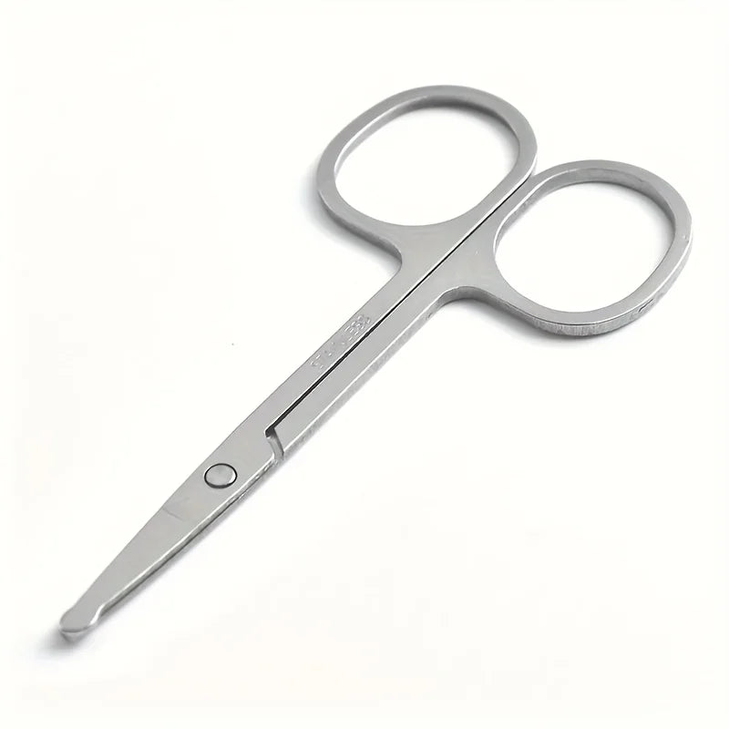 Stainless Steel Sharp Multi-Functional Scissors, Safety Anti-Scratch Round-Tip Nose Hair Scissors, Curved Beauty Eyebrow Groomin Vue Nose hair clipper