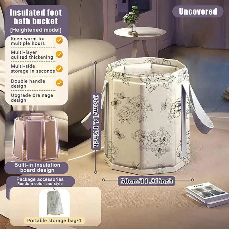 Foot Bath Bag Calf Foldable Tub Portable Home Bedroom Winter Soaking