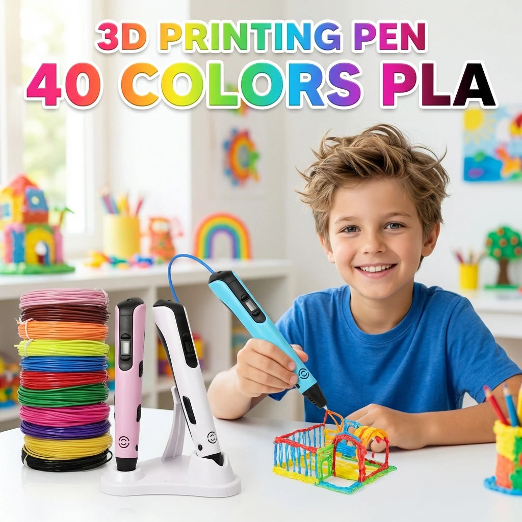 New 3D Printing Pen LCD Display Screen 1.75mm ABS / PLA Filament Kids DIY Drawing Pen Boy and Girls Christmas Birthday Gifts Vue