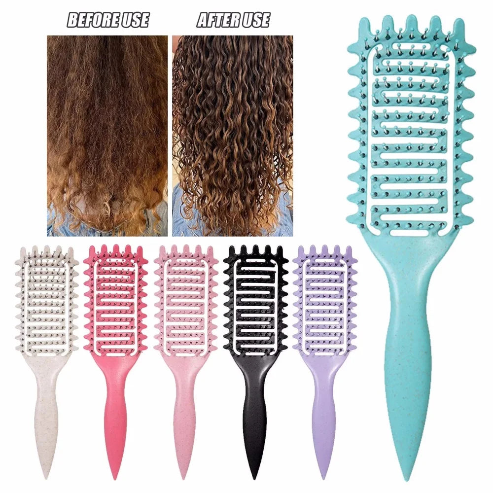 New Scalp Detangling Brush Curly Hair Scalp Massage Hair Comb Air Cushion Comb Natural Bristles Hair Styling Barber Tools Vue