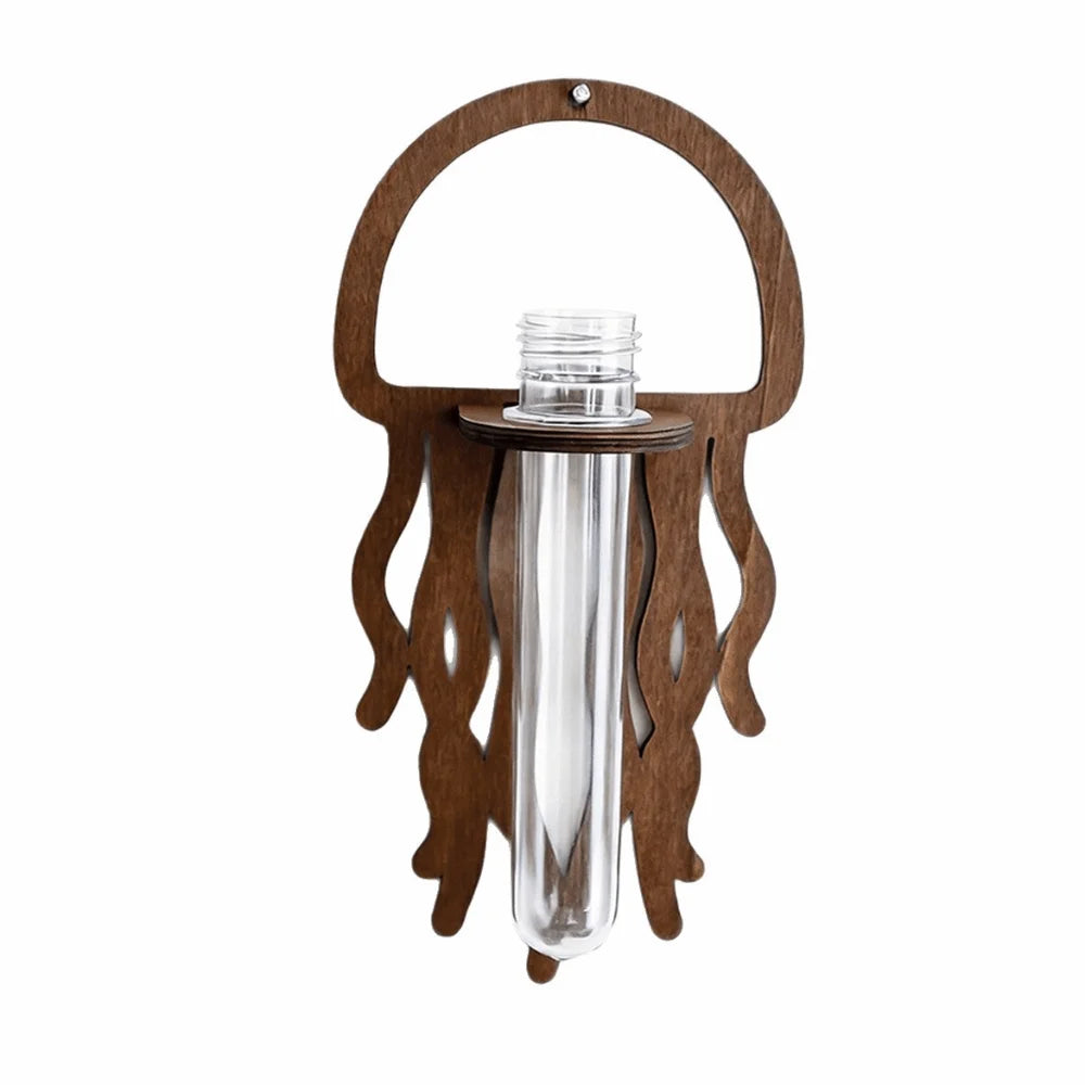 Wooden Lantern Planter Holder Home Ornaments Retro Wall Decoration Sun Jellyfish Geometric Flower Pot Home Decor Vue Jellyfish