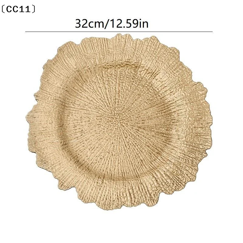 Floral Reef Round Plastic Chargers Plates Large Dinner Plate Wedding
