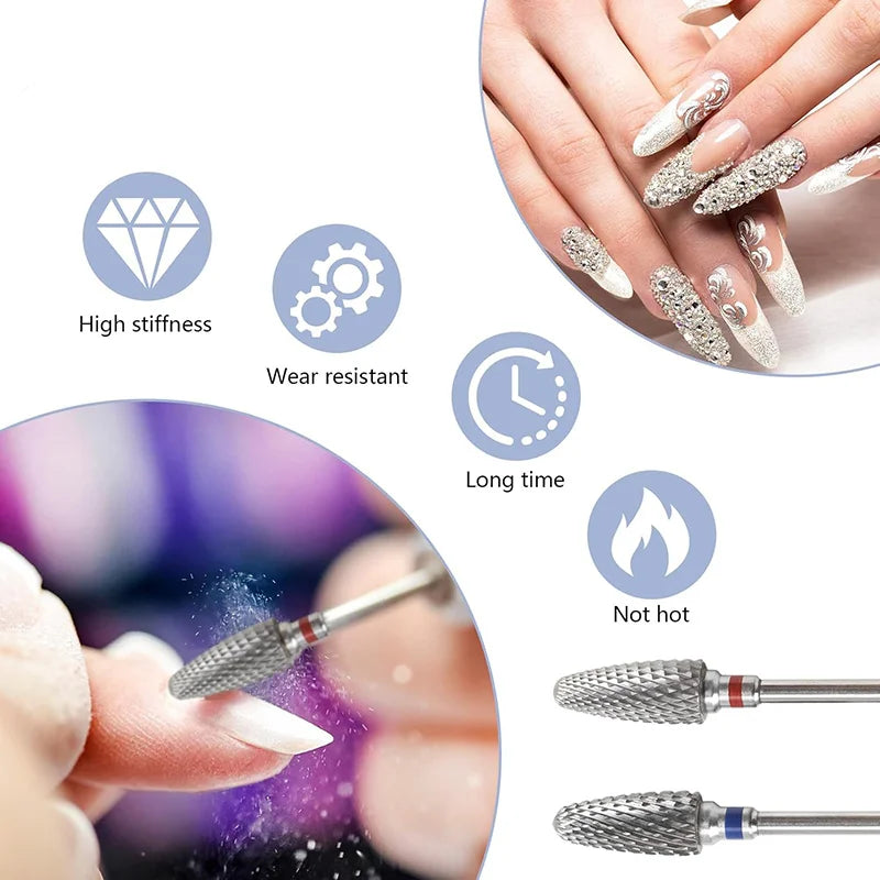 Professional 2PCS Nail Drill Bits Kit Nail Polishing Head Skin Remover Acrylic Gel Nail Cleaners For Cuticle Dead Skin Care Vue