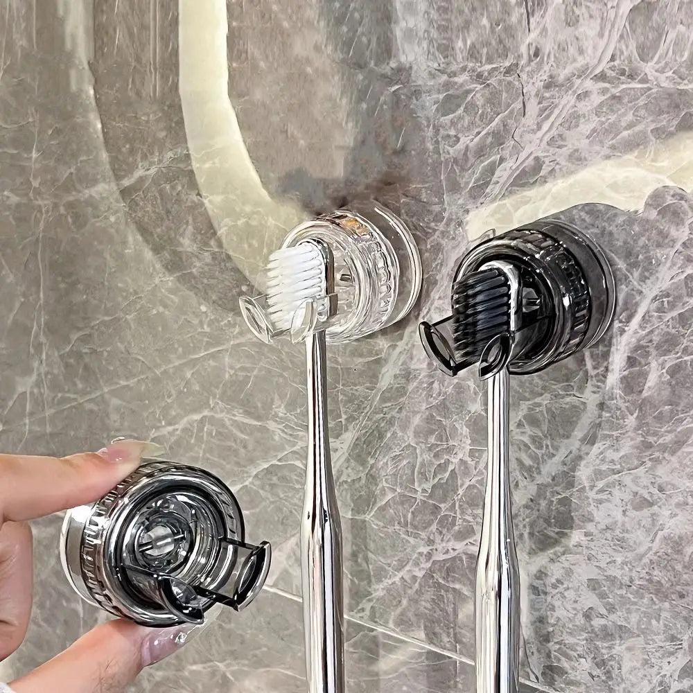 Plastic Suction Cup Electric Toothbrush Holder Hole-Free Removable Toothbrush Storage Hook Reusable Wall Mounted Plug Hooks Vue