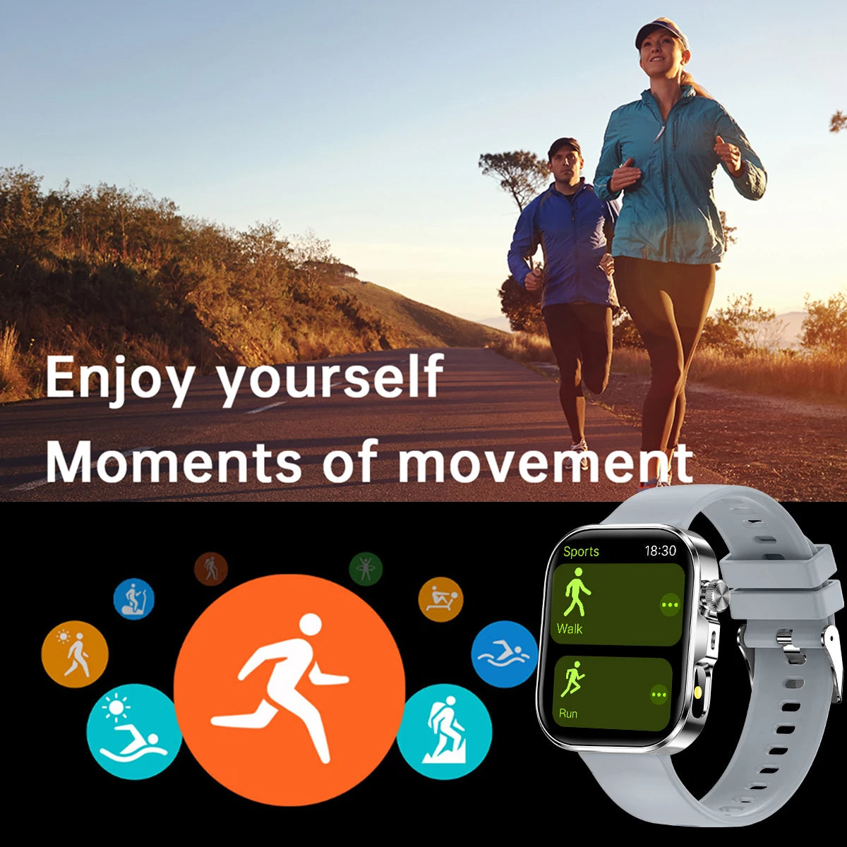 New Fashion Smart Watch for Android/IOS 2.01'Display Voice Assistant Bluetooth Call Phone Answer Sport Fitness Tracker Men Women Vue