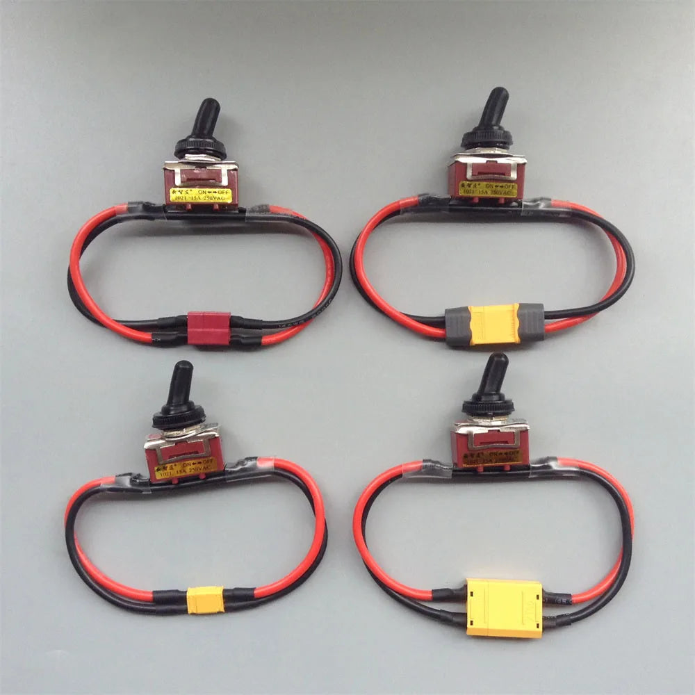 XT30/XT60/XT90/T-Plug Power High Current High Load Switch ON-OFF Toggle 12AWG for eBike RC Airplane ESC Motor Connecting Adapter Vue