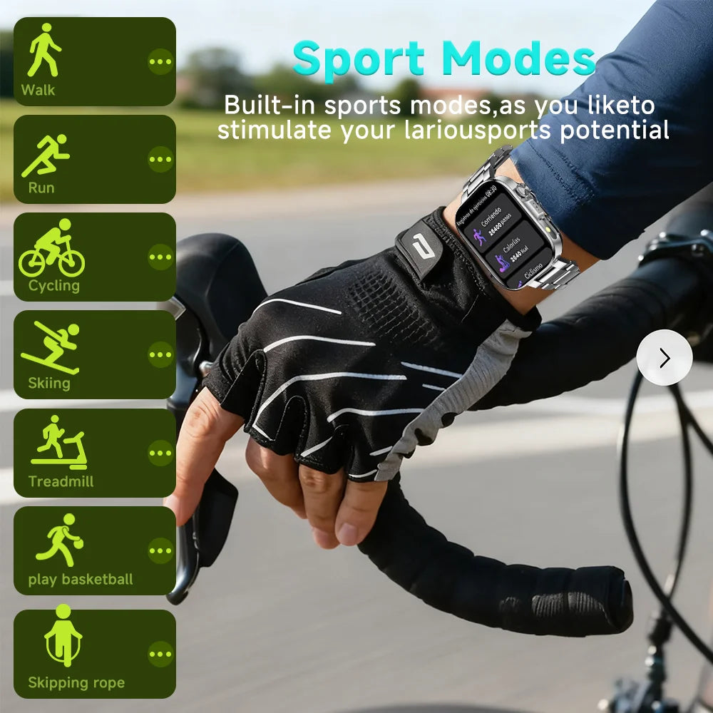 2025 New Hot Smartwatch 2.01 Screen Voice Assistant Bluetooth Call Phone Answer Sport Fitness Tracker Men Women for Android/IOS Vue
