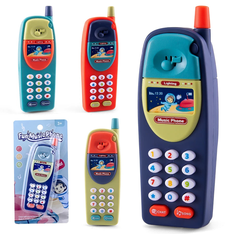 Play Phone Toys for Kids, Fun Music Simulation Phone Lighting Learning Cellphone Toy 4 Color Could Be Chosen Excluding Batteries Vue