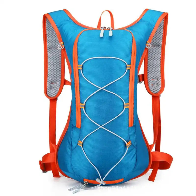 New 12L Outdoor Sport Bike Cycling Running Hiking Hydration Bag Storage Helmet Pack Waterproof UltraLight Bladder Backpack Vue Blue