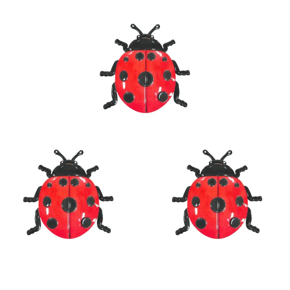 3PCS/SET Realistic Metal Wall Decoration Wall Hanging Craft Iron Beetle Wall Art Decorative Insect Fake Insect Ornaments Vue 3pcs