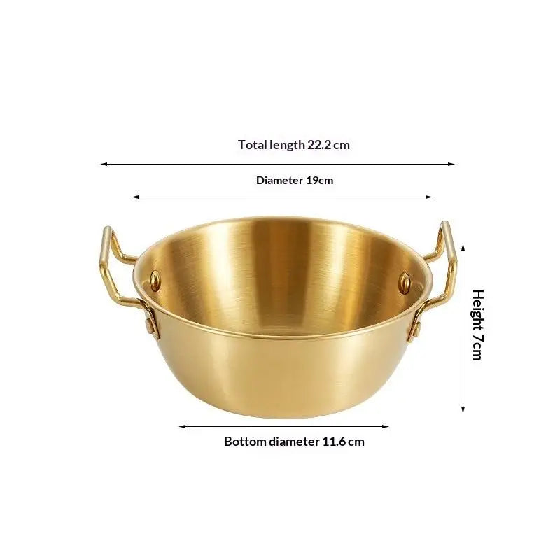 304 Stainless Steel Instant Noodle Bowl Korean Rice Wine Handle Salad Vue A10