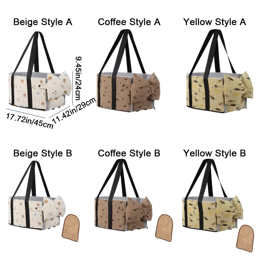 Cartoon Pattern Dog Car Seat Comfortable with Safety Leash Pet Central Control Car Seat Large Capacity Car Pet Seat Cushion Vue