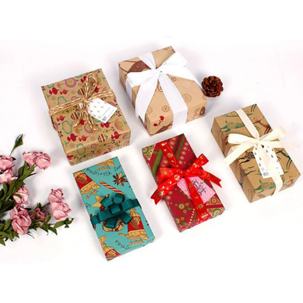 9 Sheets Christmas Kraft Gift Wrapping Paper Christmas Wrapping Paper for Holiday Gift Wrap Party Decor Vue
